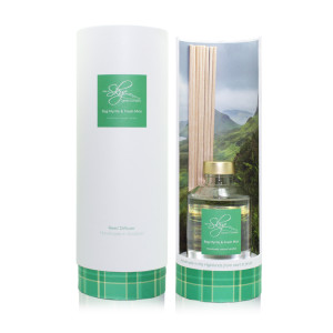 Above: The Isle of Skye Candle Company’s Bog Myrtle & Fresh Mint reed diffuser.