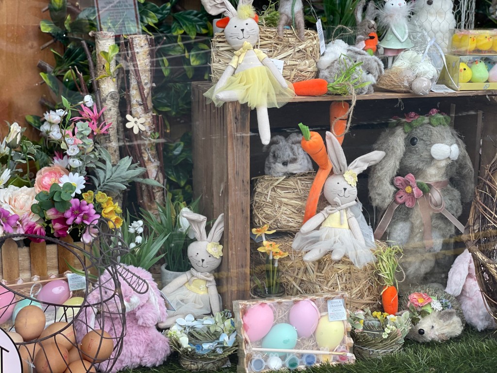 Above: An eye-catching Easter window at Highworth Emporium.