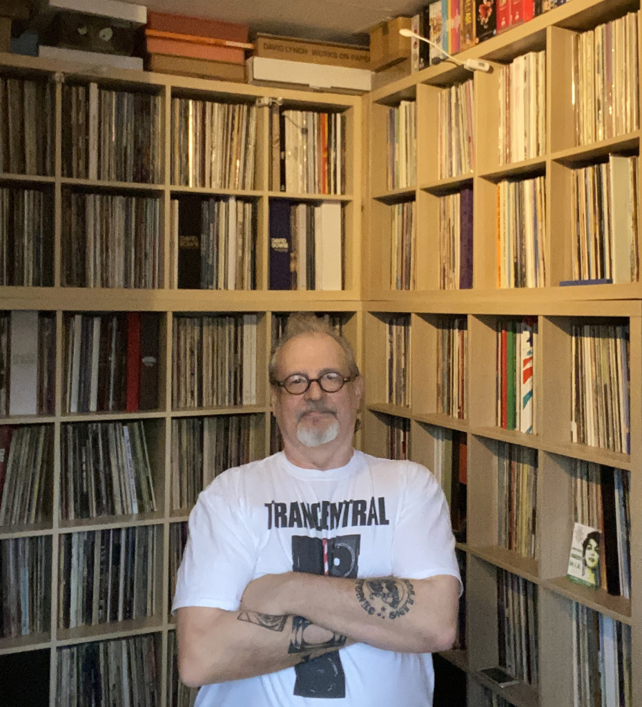 Above: Chris Leaning, surrounded by only a part of his vast music collection.