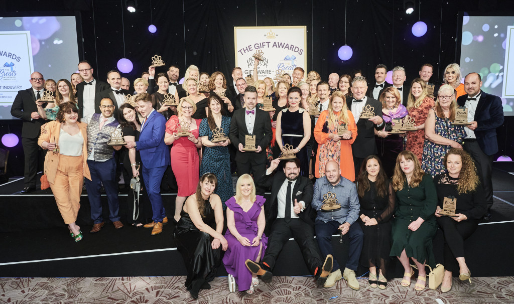 Above: The winners of the inaugural The Gift Awards are shown on stage at the Royal Lancaster hotel in May.