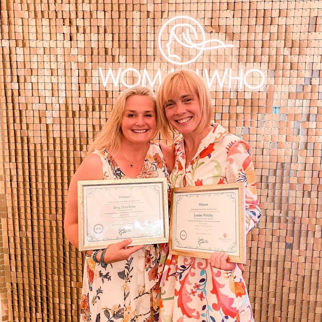 Above: Delighted smiles from Louise Welsby and Meg Hawkins.