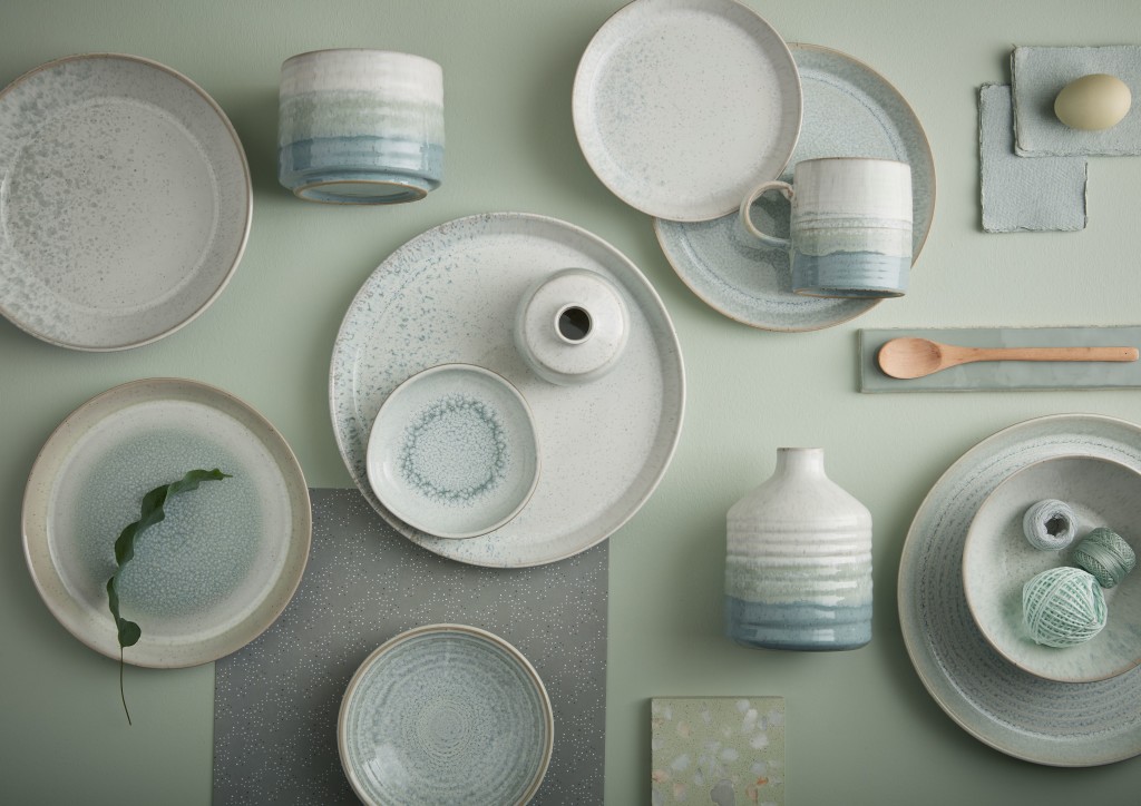 Above: Kiln Green, launched earlier this year, is manufactured using Denby’s local stoneware clay.