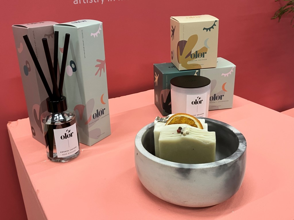 Above: Some of the products on display reflecting the Abstract Organic trend.