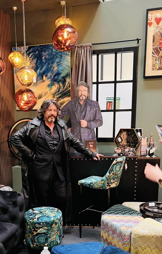 Above: Designer Laurence Llewelyn-Bowen unveiled his decorative home collection on the Febland stand.