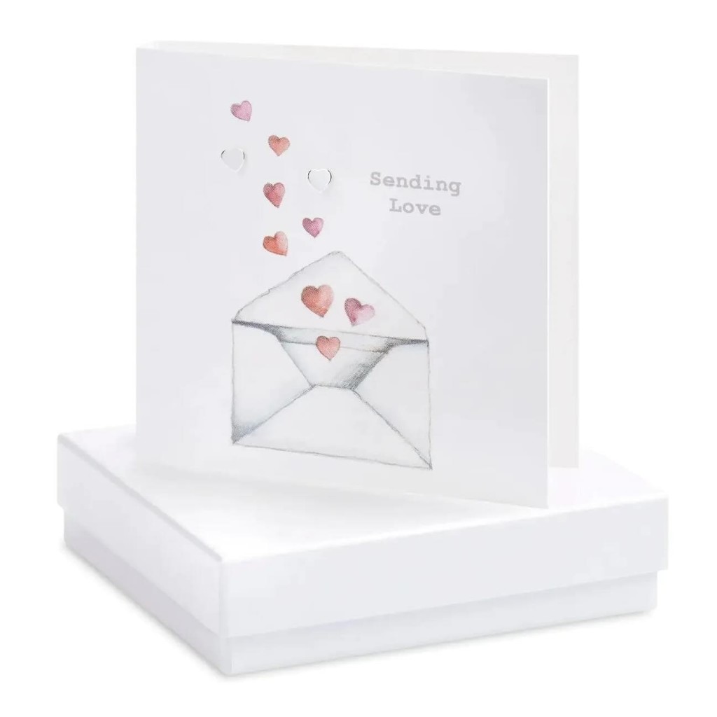 Above: A sterling silver earring Valentine’s card  from Crumble & Core.
