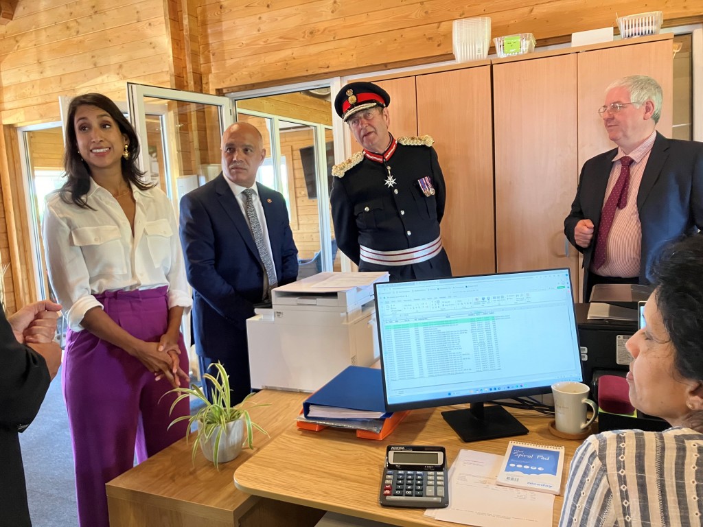 From left to right: The Rt. Hon. Claire Coutinho MP; Shahid Azeem, Deputy Lieutenant; Lord-Lieutenant of Surrey, Michael More-Molyneux and Sebnini’s Philip Murphy-Hunt, head of finance.