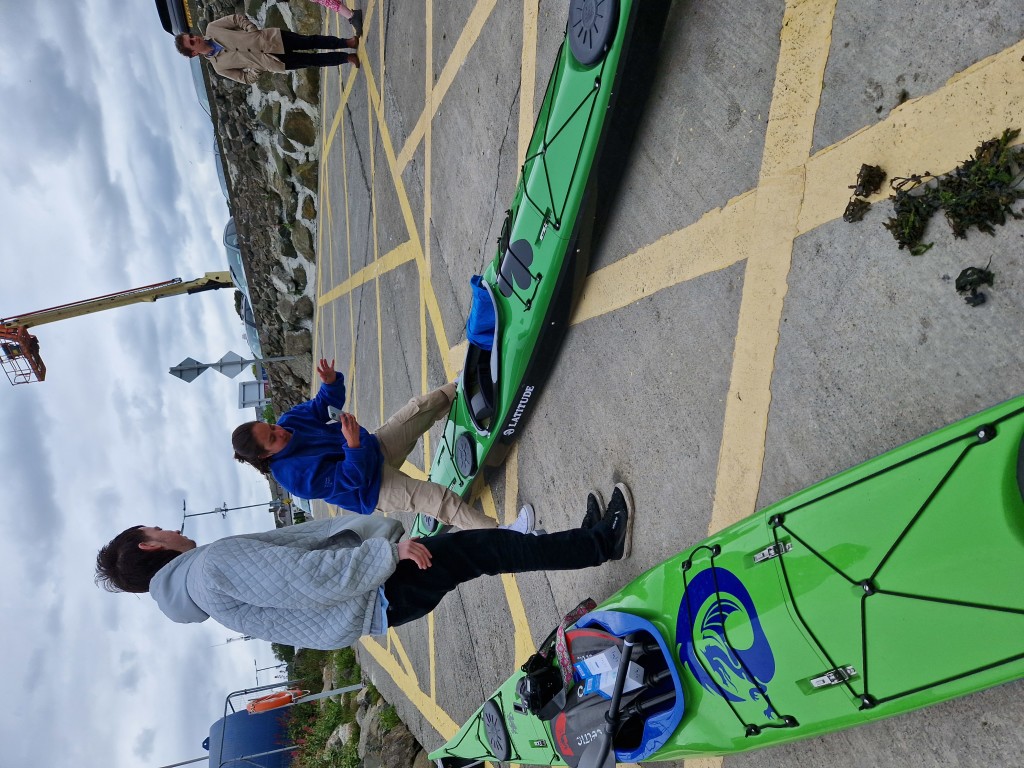 Above: Sue and Caoimhe are shown getting ready for their fund raising expedition which will see them sea kayak around Iceland.