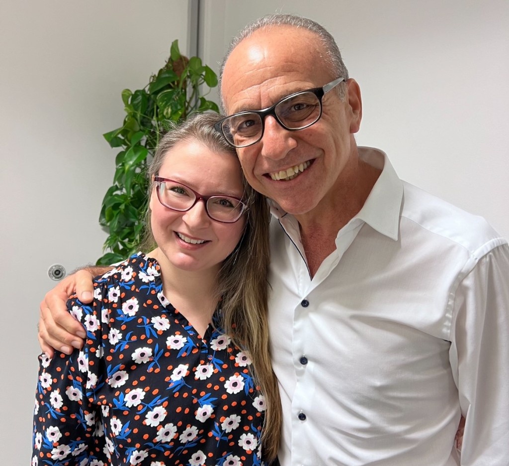 Above: The London Studio’s founder Soula Zavacopoulos is shown with Ryman’s owner and chairman Theo Paphitis.