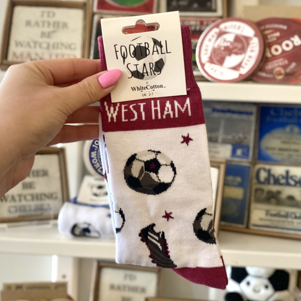 Above: Among Lovely Libby’s best sellers are White Cotton’s Premier League football socks.