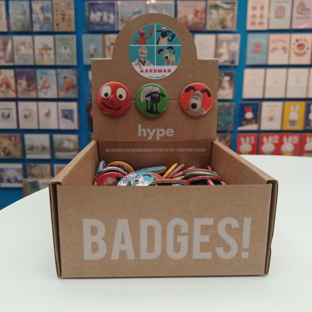 Above: Hype’s button badges.