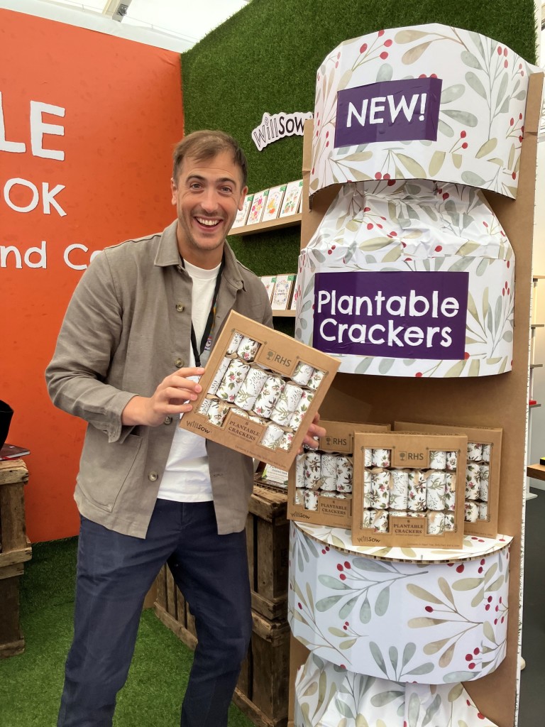 Above: Willsow’s Tom Willday with the company’s newly launched RHS Christmas crackers.