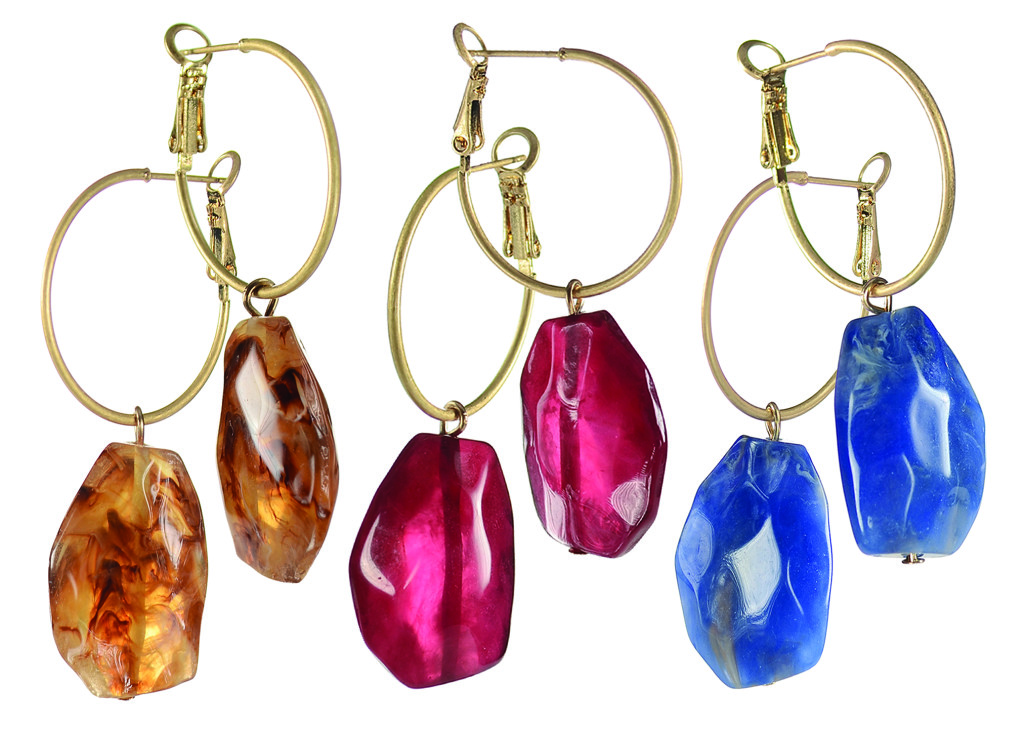 Above: Bold colourful earrings from Hot Tomato.