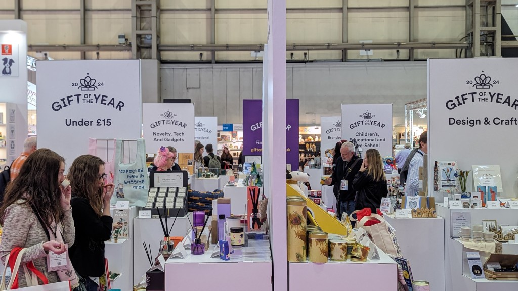 Above: Visitors will find the Gift of the Year 2024 showcase in Hall 20. Shown is this year’s judging which took place at Spring Fair earlier this year.