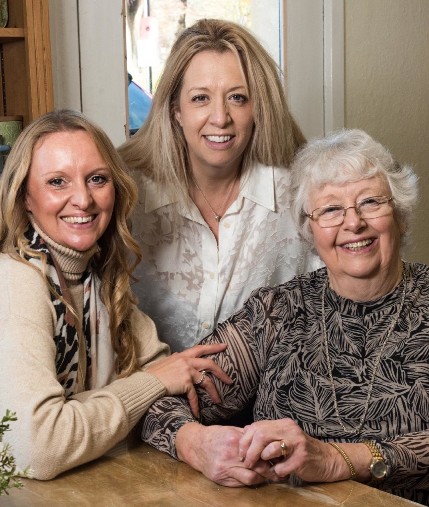 Above: Georgina, Pip and Anna Jeyes.