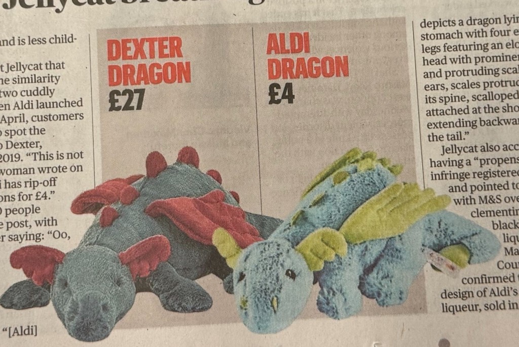 Above: The two dragons side by side. The story appeared in yesterday’s Sunday Times.