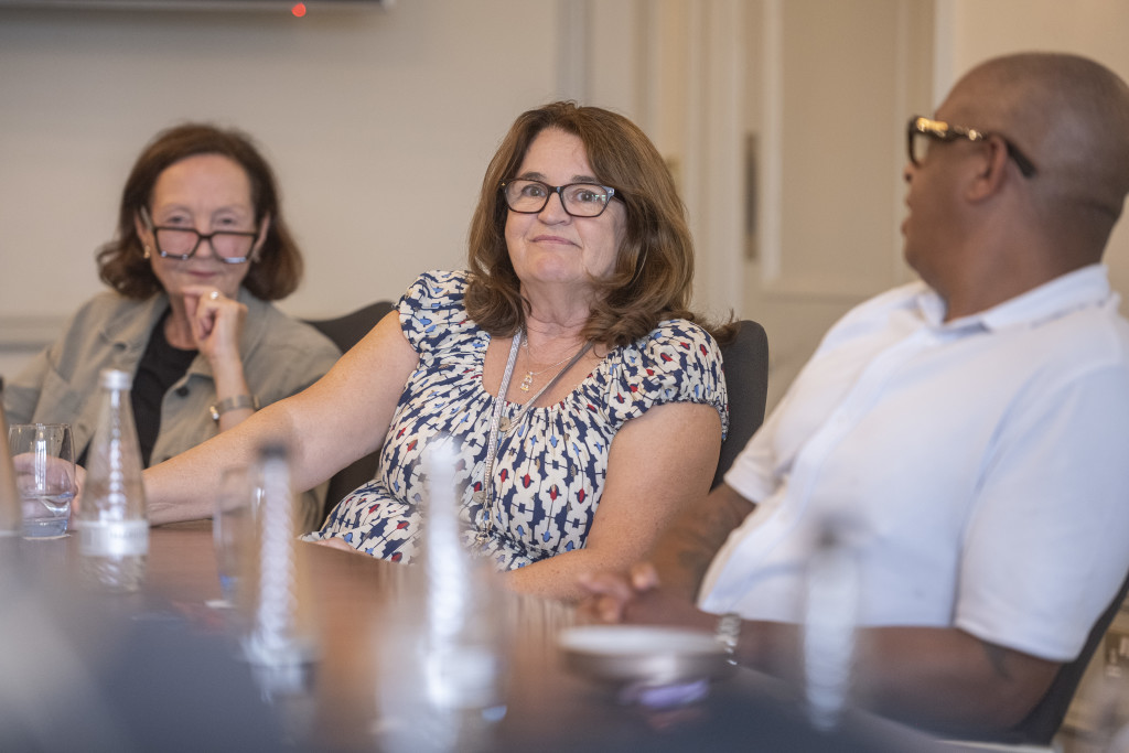 Above: Tracey Bryant (centre) with Elphicks Sandie Jenkins (left) and Terry Newton.