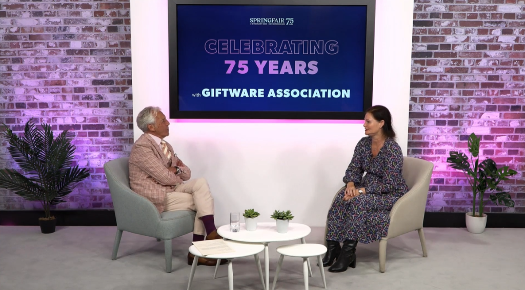 Above: The Giftware Association’s ceo Sarah Ward was among the leading names in the gift industry who was interviewed by Jeff Banks. The podcast airs on Sunday 15 December.