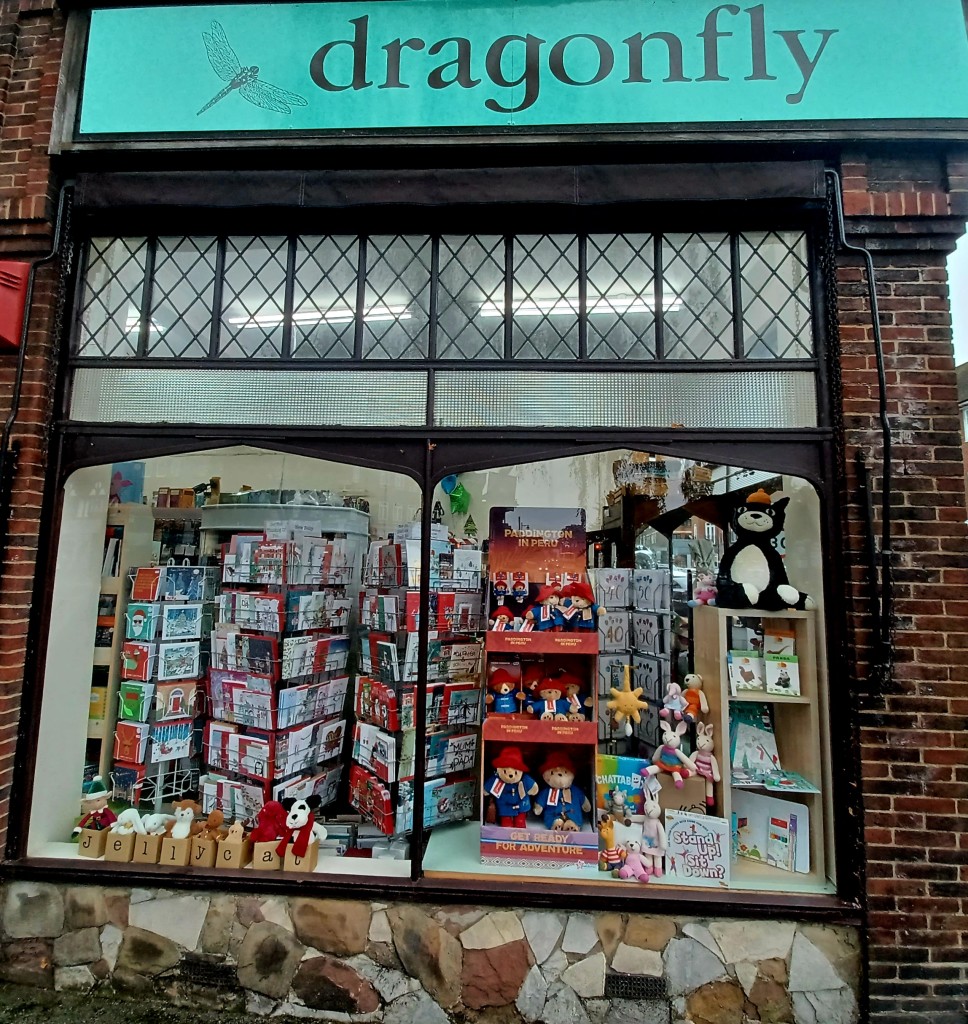 Above: Dragonfly in Cheam’s Paddington Bear window.