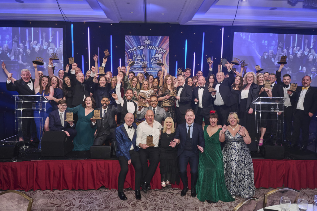 Above: The winners of The Greats and the Gift of the Year awards are shown on stage at The Gift Awards held at London’s Royal Lancaster hotel in May.