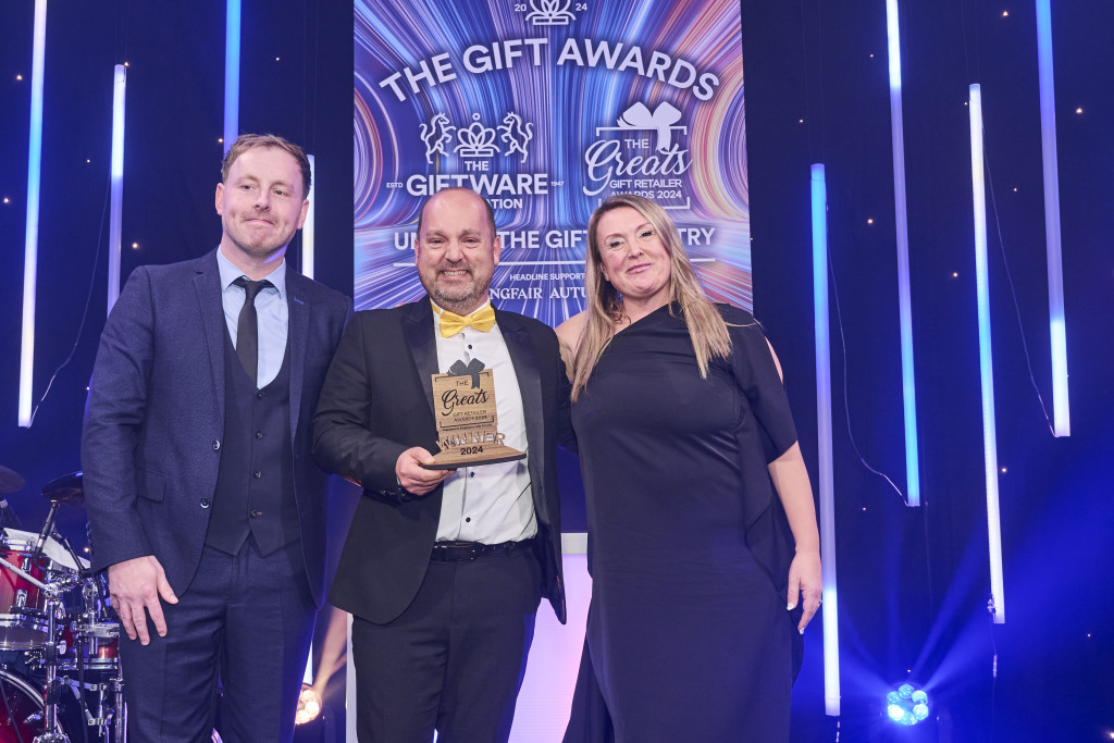 Above: Maybugs co-owner Greg Rose received his Greats 2024 Best Retailer Initiative trophy from Kate Winch, marketing director of Candlelight, category sponsor.